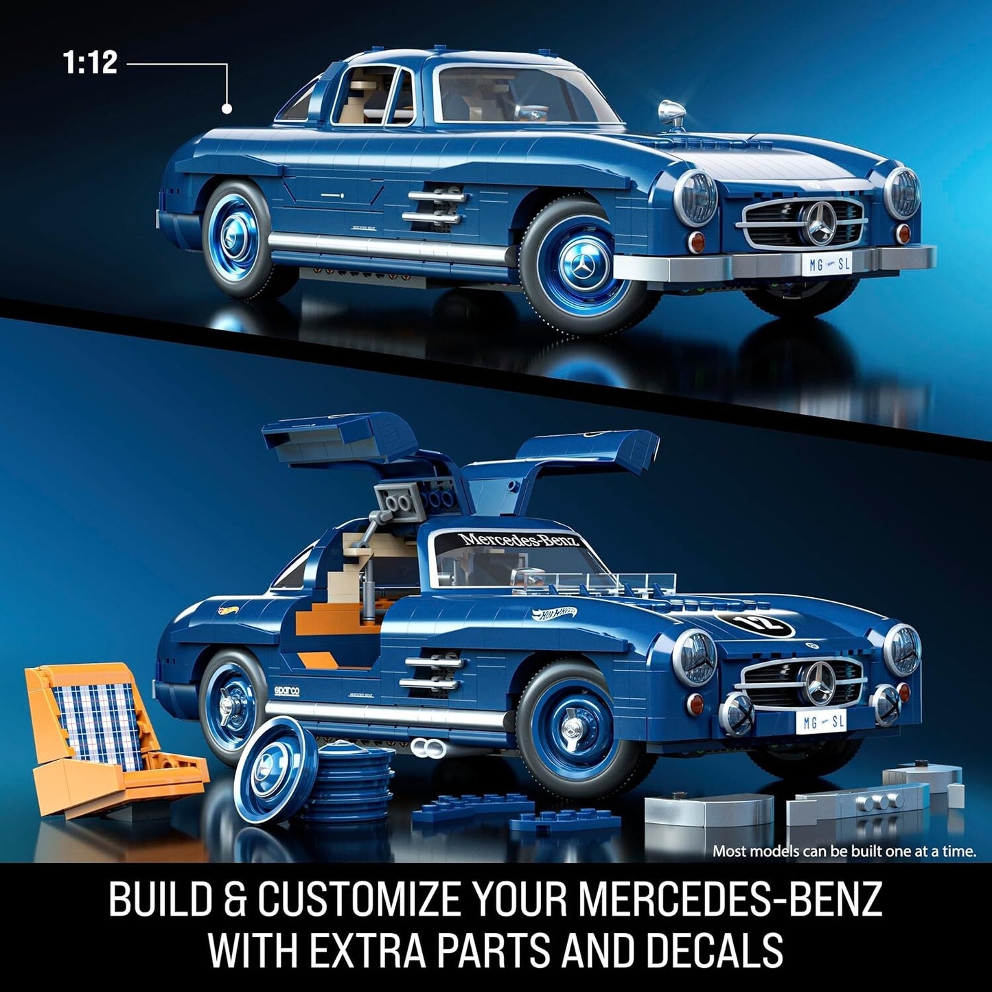 Mattel Brick Shop Hot Wheels Mercedes-Benz 300 SL Building Set