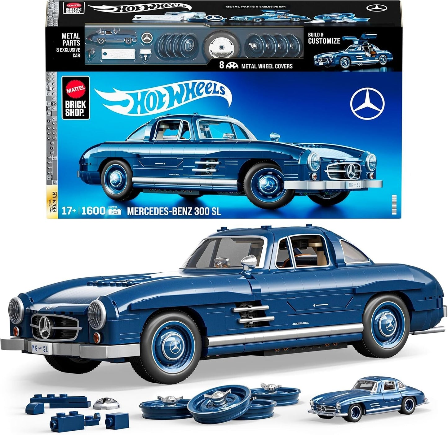 Mattel Brick Shop Hot Wheels Mercedes-Benz 300 SL Building Set